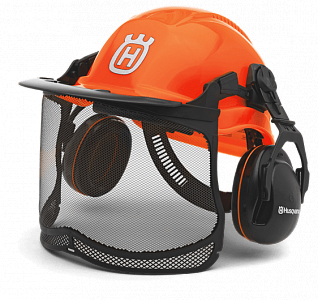 Шлем защитный Functional флуоресцентный (в комплекте защитная сетка-маска для лица UltraVIision, наушники, солнцезащитный козырек, пелерина)